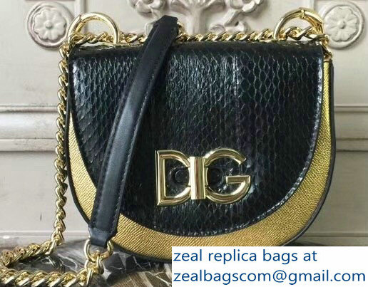Dolce & Gabbana DG Wifi Saddle Shoulder Bag Black/Gold 2018